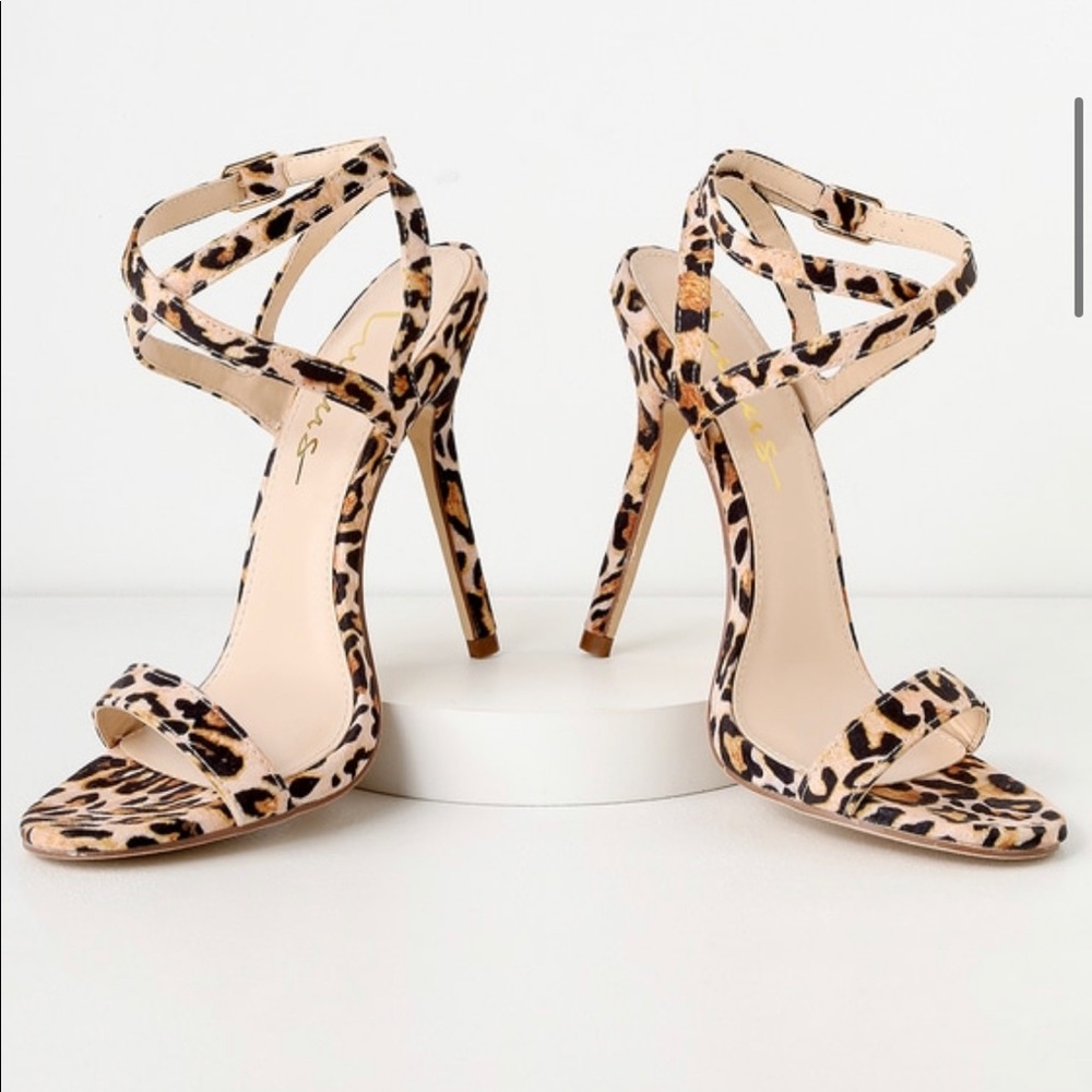Lulu’s leopard print strappy heels